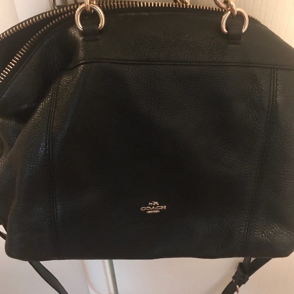 COACH Pebble Leather Lennox Satchel Handbag